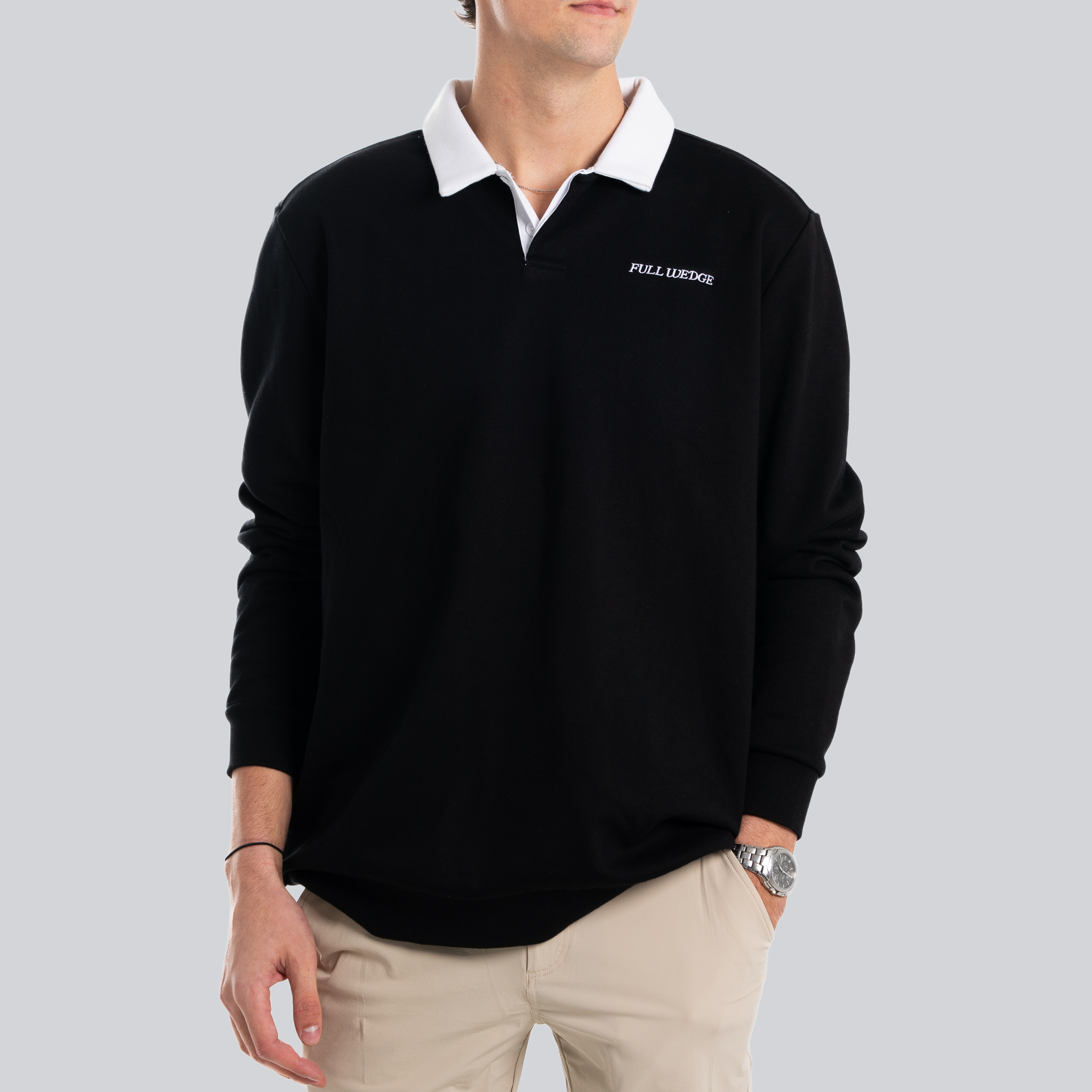 Solid Long Sleeve Polo
