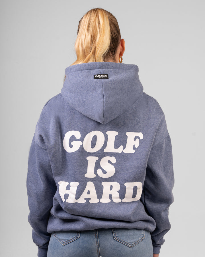 Golf is Hard Hoodie - Heather Blue