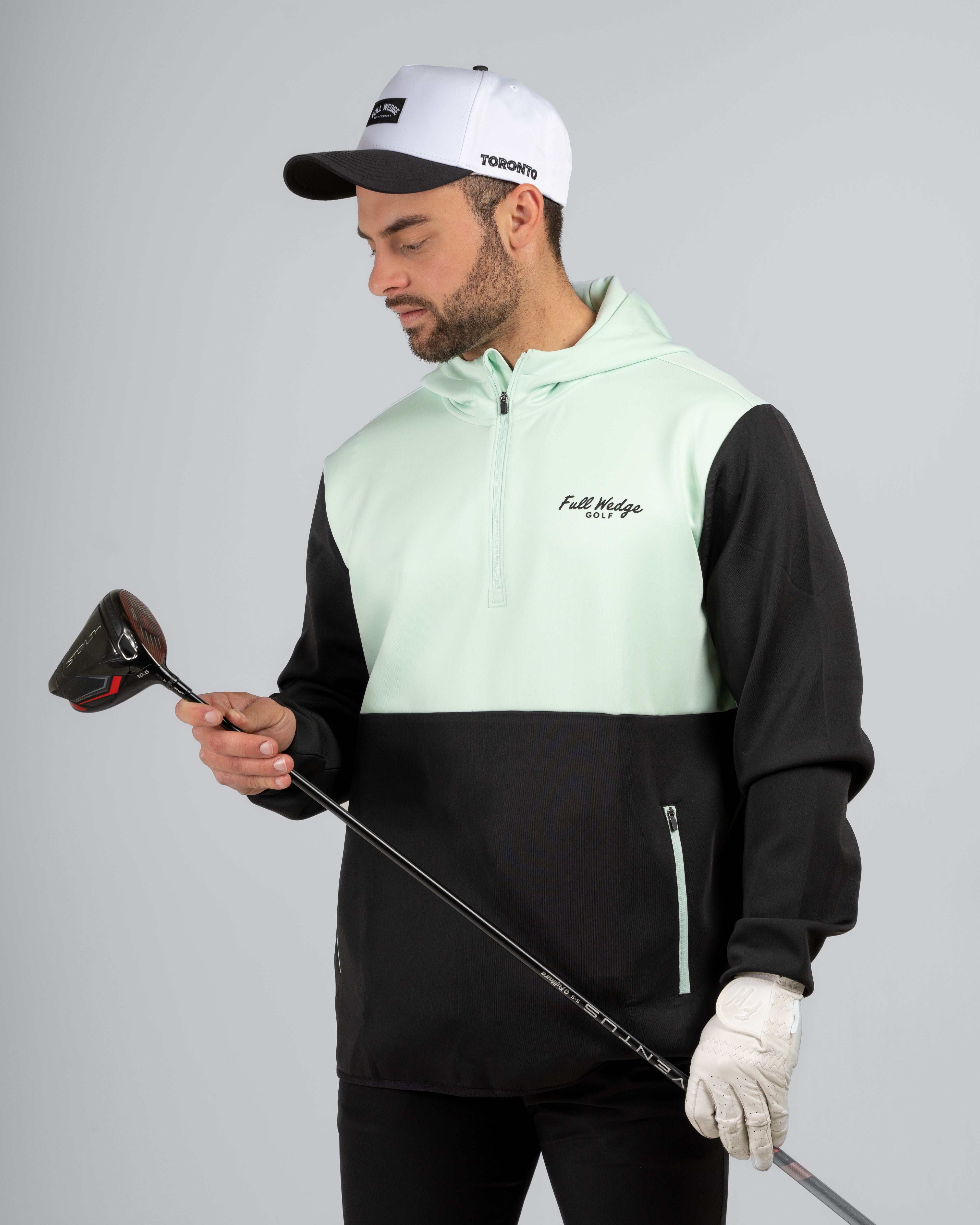 Mint Q Zip Hoodie Full Wedge Golf