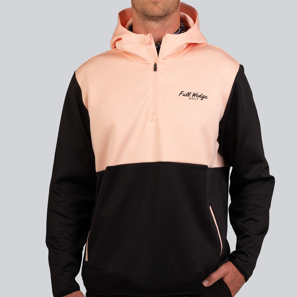 Peach/Black Q-Zip Hoodie – Full Wedge Golf