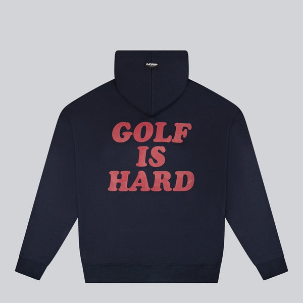 Golf Is Hard Hoodie Heather Blue - Full Wedge Golf