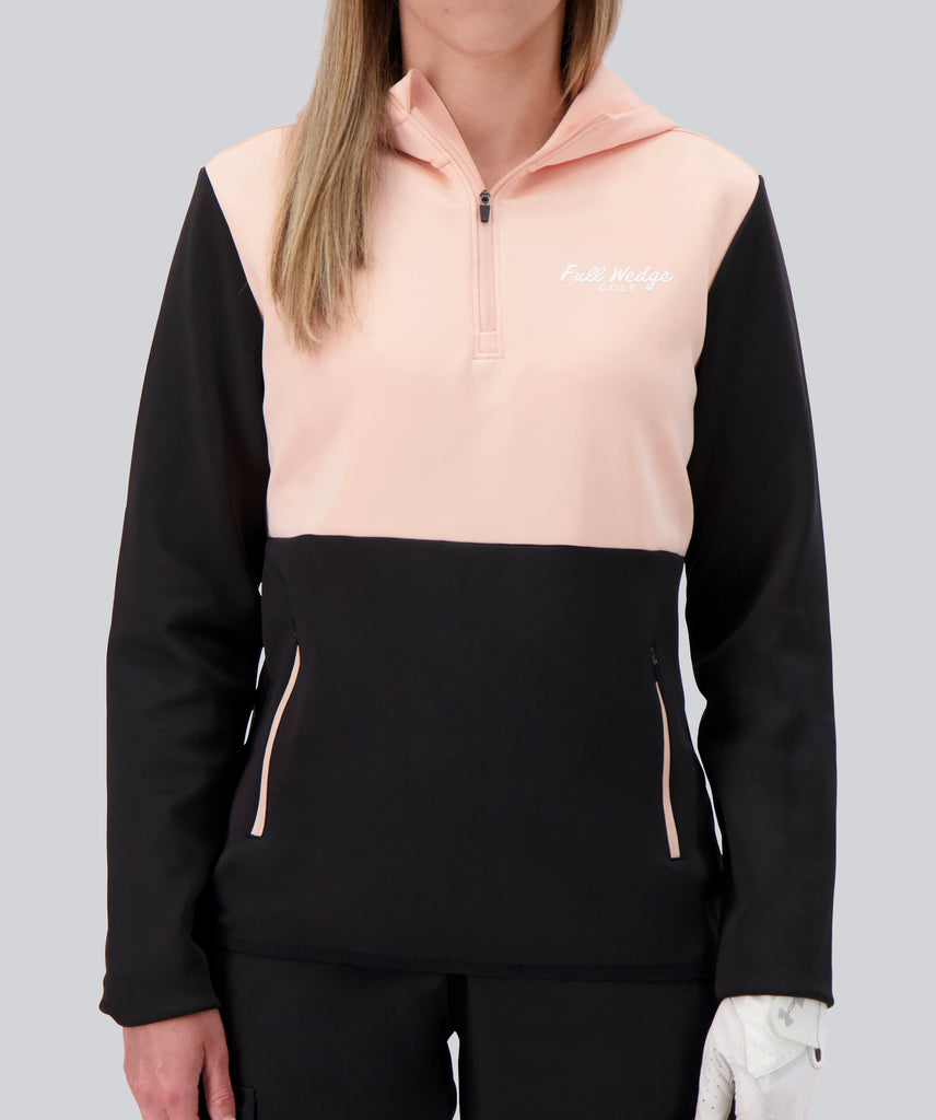 Peach/Black Q-Zip Hoodie (W) – Full Wedge Golf
