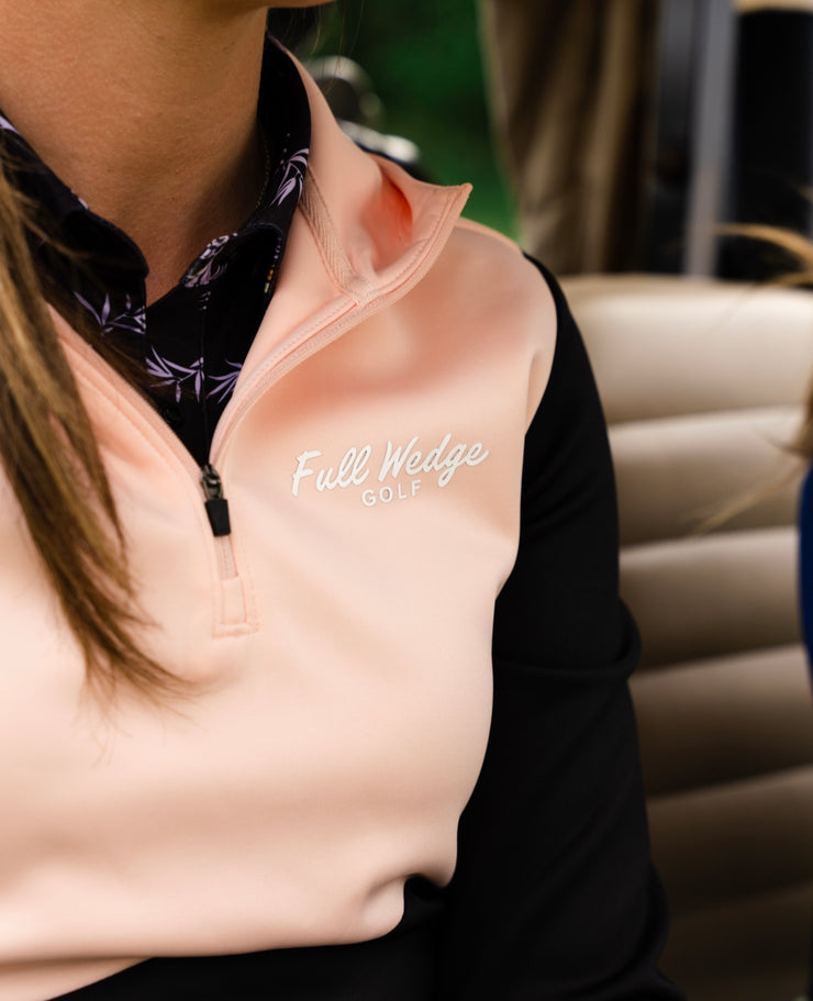 Peach/Black Q-Zip Hoodie (W)