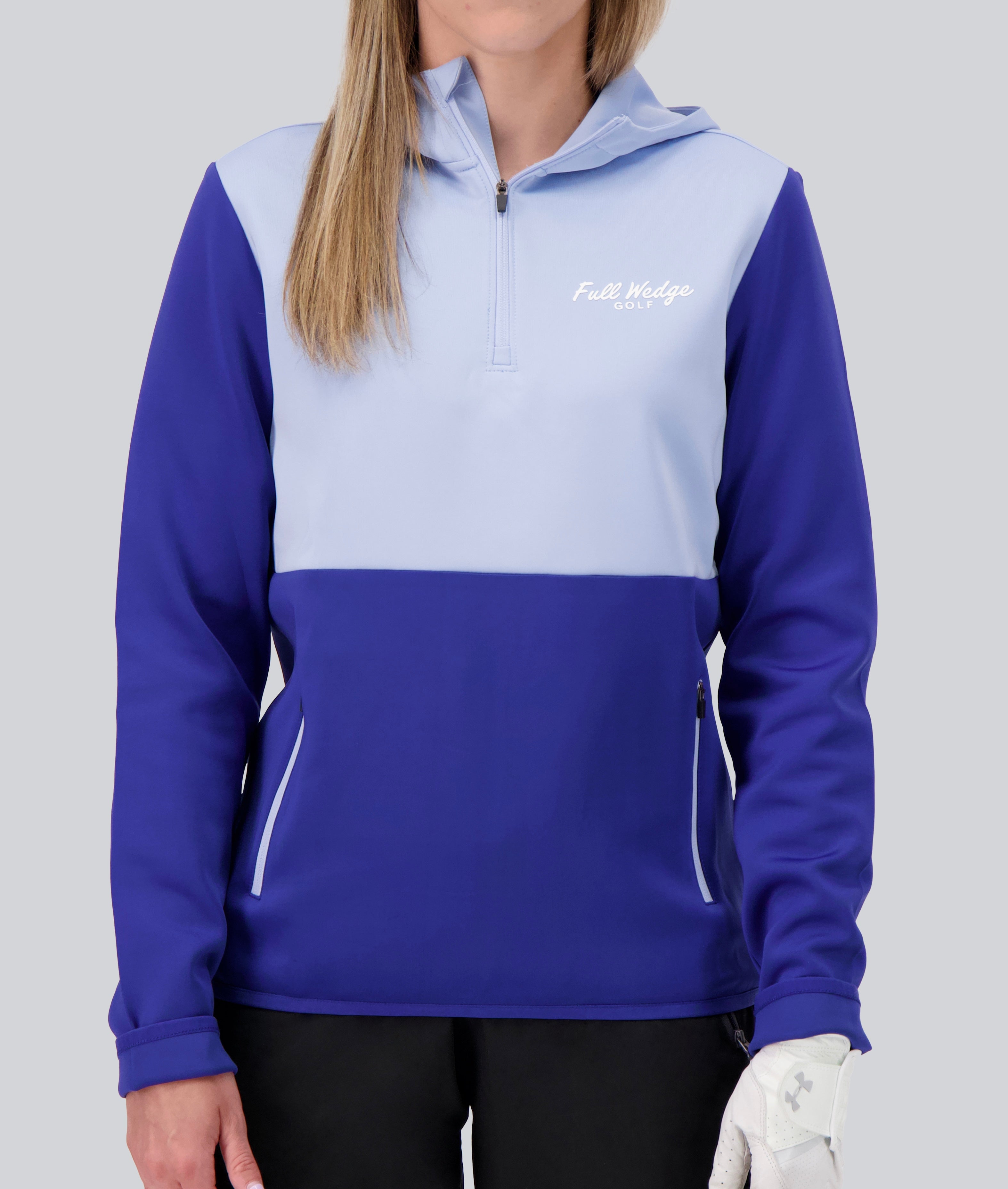 Smokey Blue Q-Zip Hoodie (W) – Full Wedge Golf