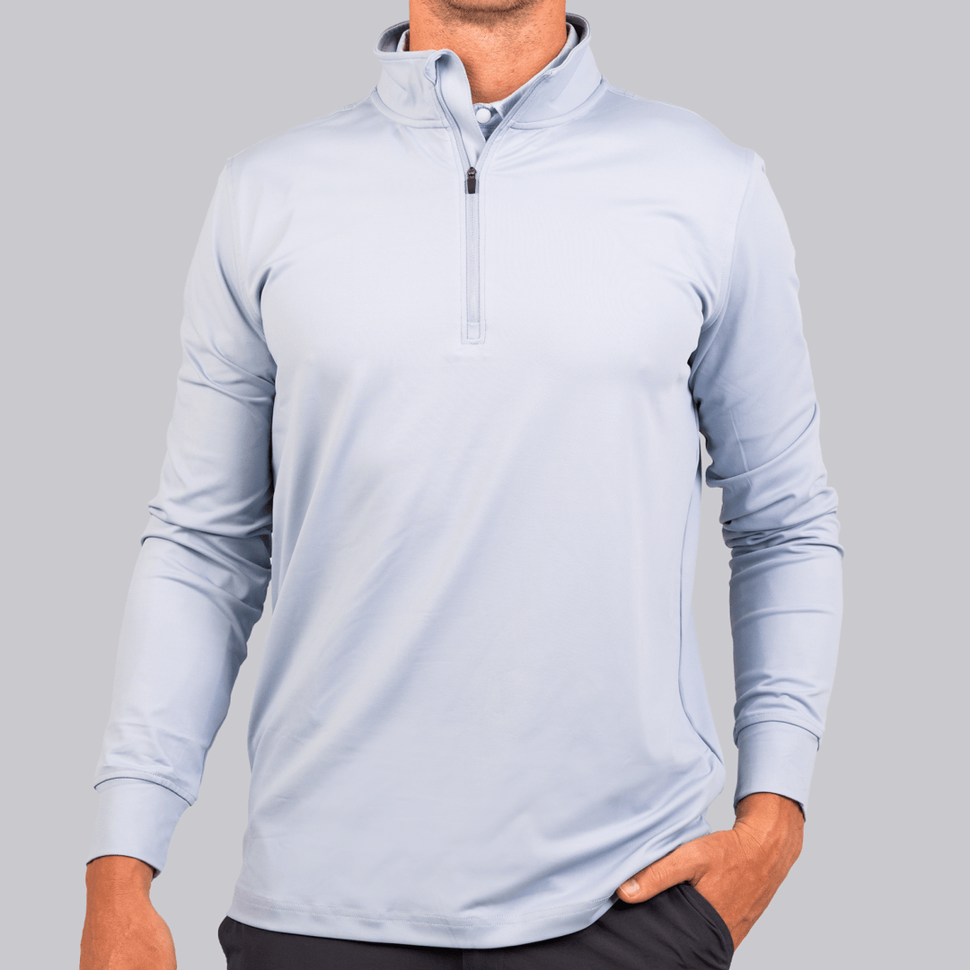 Men's Essential Q-Zip - Full Wedge Golf #color_morning-blue