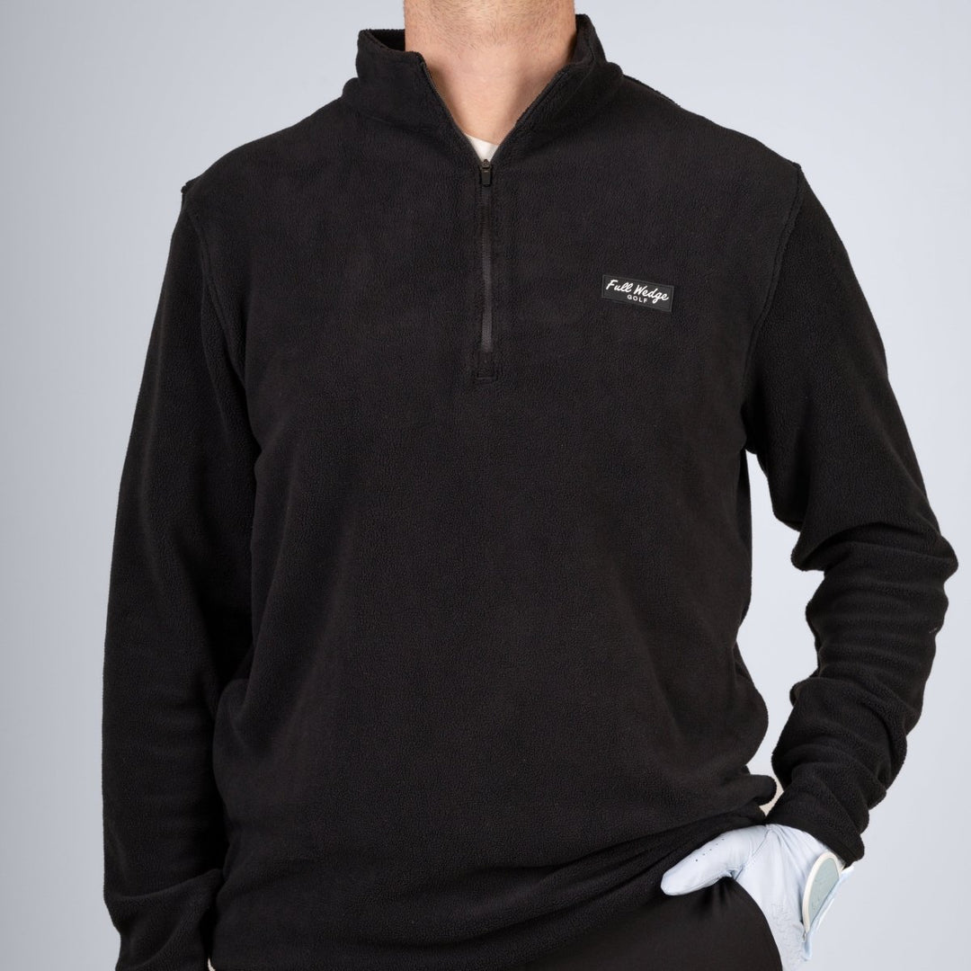 Men's Fleece Q-Zip - Full Wedge Golf #color_black
