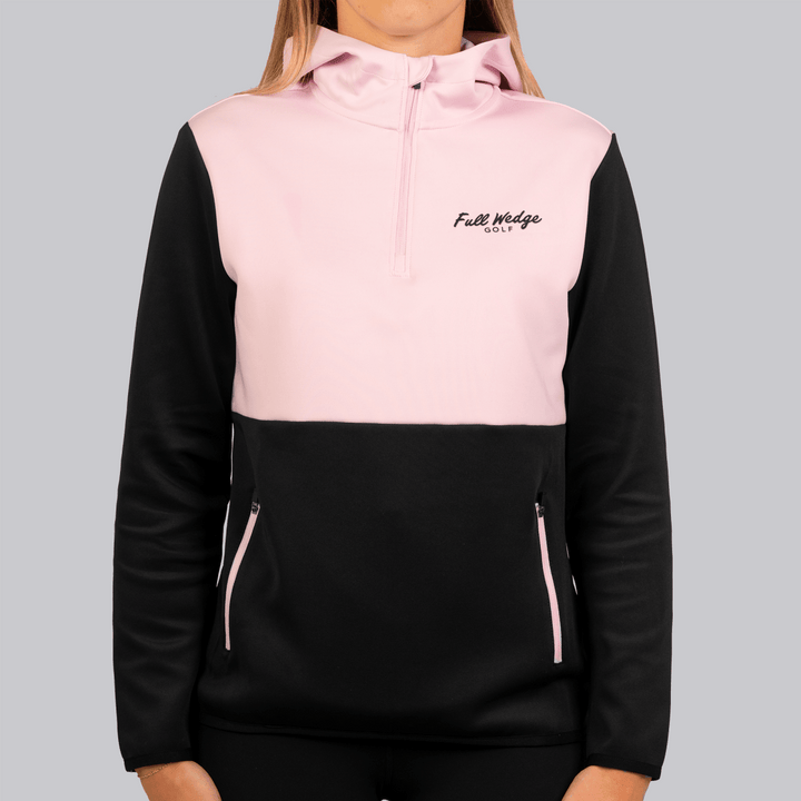 Pink/Black Q-Zip Hoodie (W) - Full Wedge Golf