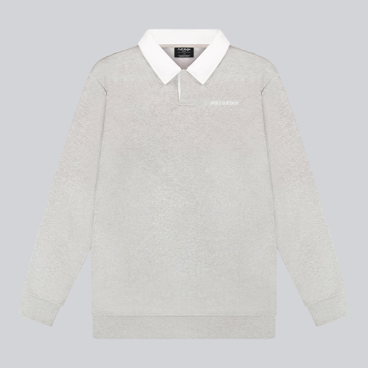 Solid Long Sleeve Polo - Full Wedge Golf #color_grey