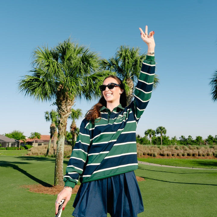 Striped Long Sleeve Polo - Full Wedge Golf 