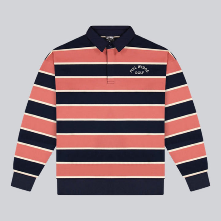 Striped Long Sleeve Polo - Full Wedge Golf 