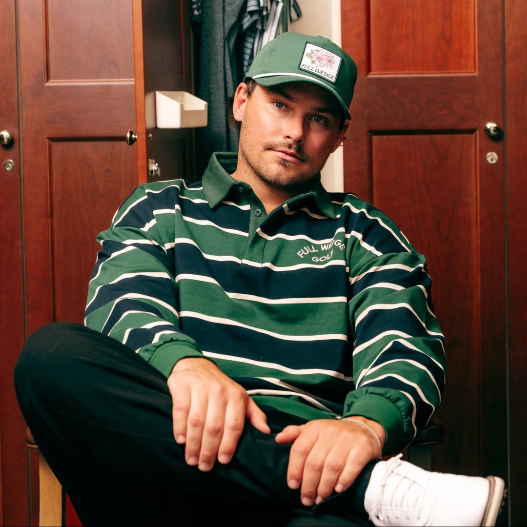 Striped Long Sleeve Polo - Full Wedge Golf 