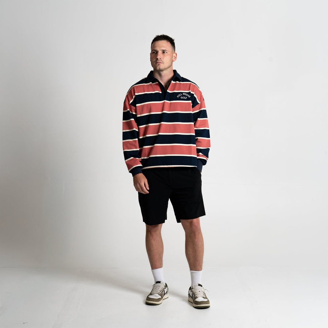 Striped Long Sleeve Polo - Full Wedge Golf 