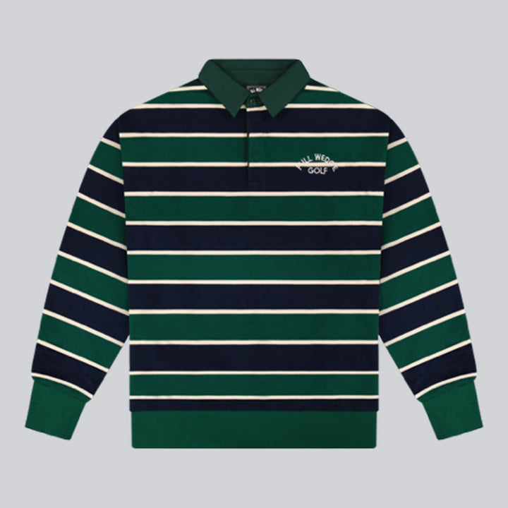 Striped Long Sleeve Polo - Full Wedge Golf 