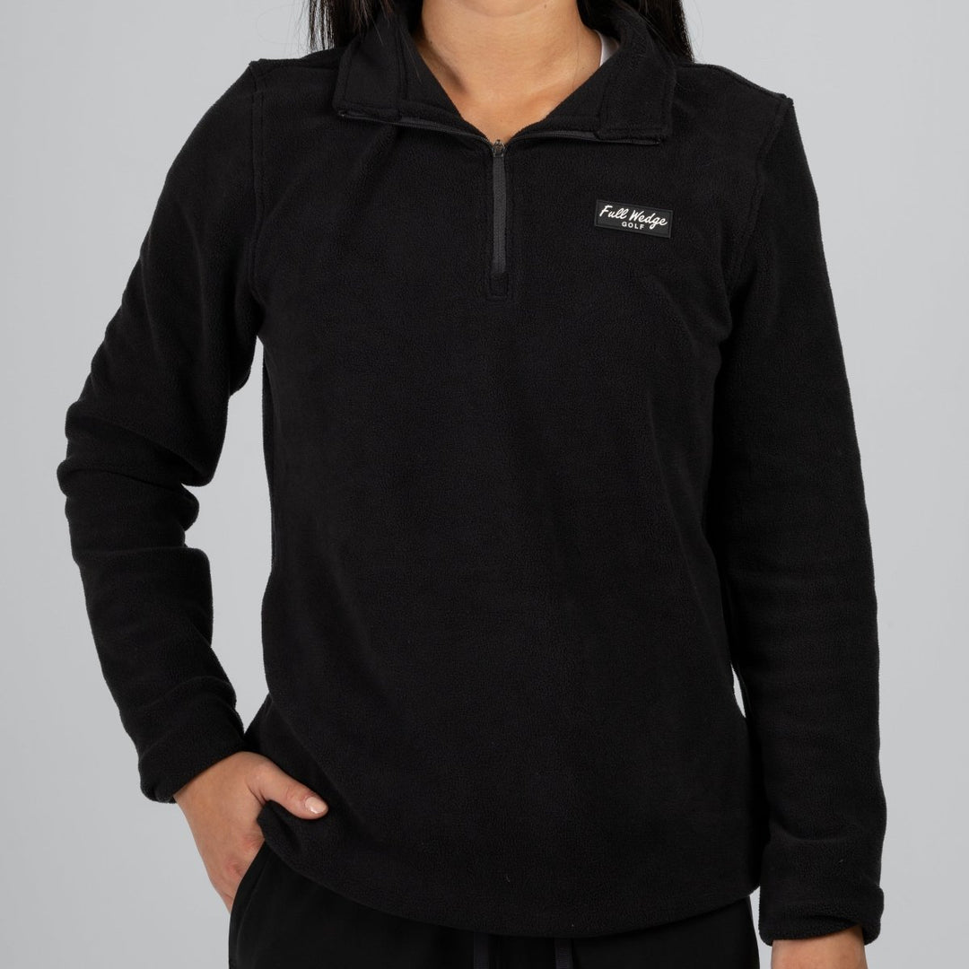 Women's Fleece Q-Zip - Full Wedge Golf #color_black