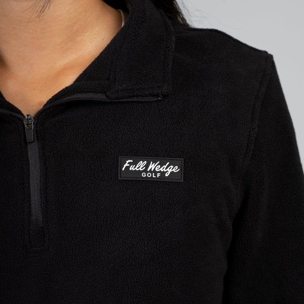 Women's Fleece Q-Zip - Full Wedge Golf #color_black